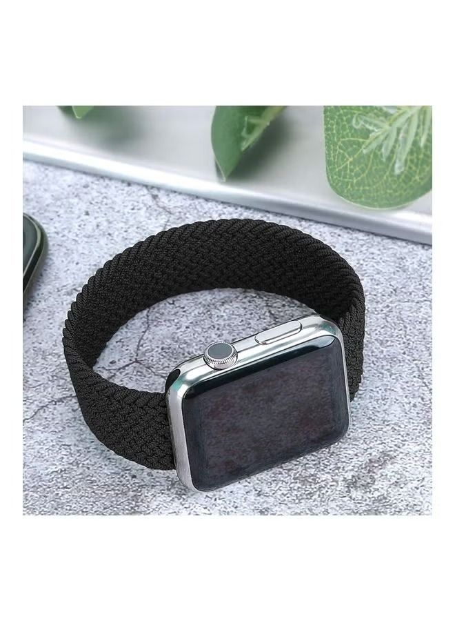 IAF Braided Solo Loop Stretchy Strap Compatible with Apple Watch Band SE 42/44mm iWatch Series 7/6/5/4/3/2/1 Black - Image 4