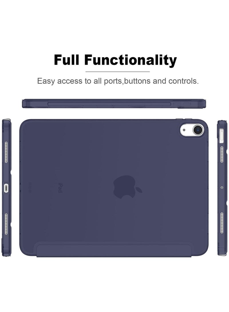 Protective Case Cover For Apple iPad 10.9 inch (2021/2020/2019) Generation with Pencil Holder, Supports Apple Pencil Charging and Touch ID, Shockproof Cover  with Auto Wake/Sleep, Deep Purple  - Image 2