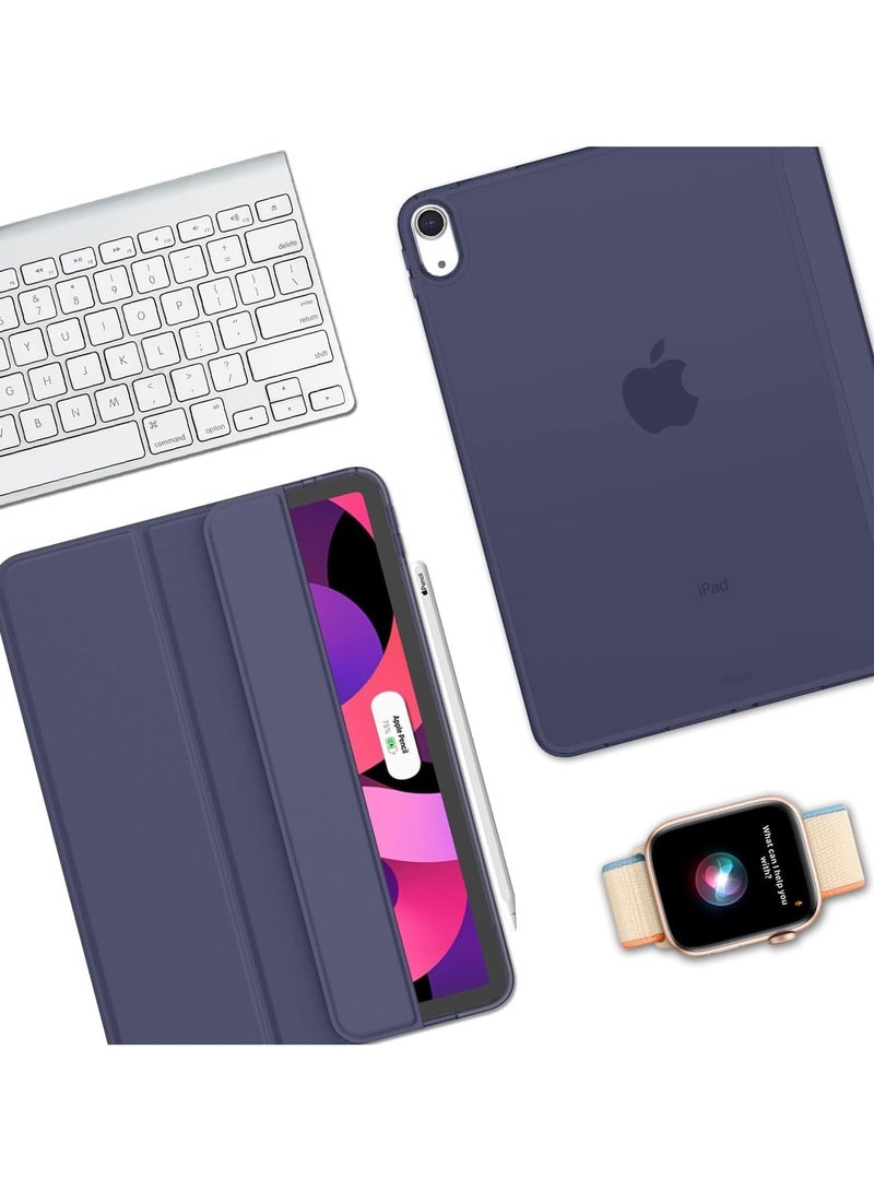 Protective Case Cover For Apple iPad 10.9 inch (2021/2020/2019) Generation with Pencil Holder, Supports Apple Pencil Charging and Touch ID, Shockproof Cover  with Auto Wake/Sleep, Deep Purple  - Image 3