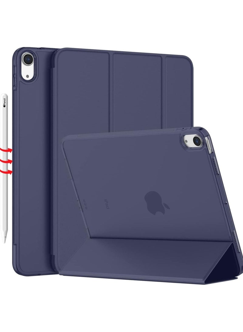 Protective Case Cover For Apple iPad 10.9 inch (2021/2020/2019) Generation with Pencil Holder, Supports Apple Pencil Charging and Touch ID, Shockproof Cover  with Auto Wake/Sleep, Deep Purple  - Image 1
