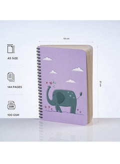 FACTOR NOTES A5 Size Spiral Plain Notebook 144 Pages 100gsm Thickness  - Image 2