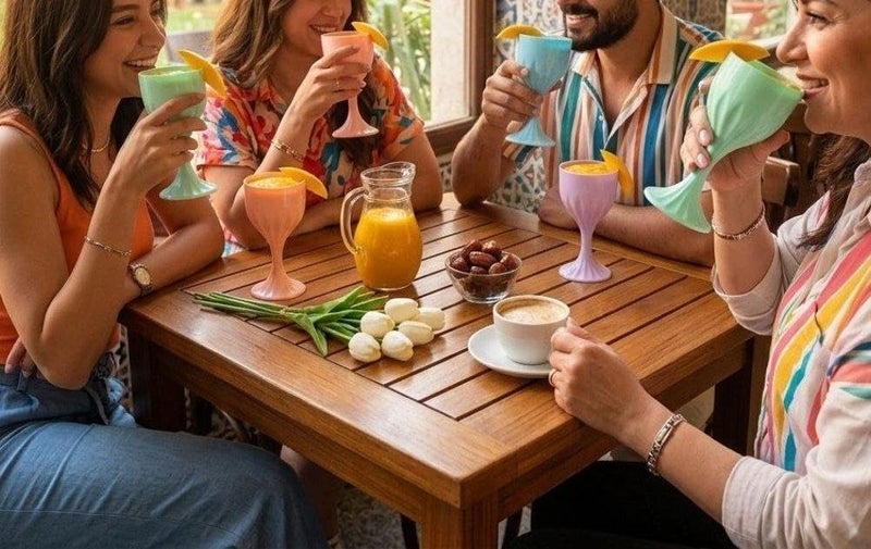Generic Pastel Plastic Goblet Set, 5 Pieces in Assorted Colours, 250ml Capacity, for Juices and Cocktails, .db