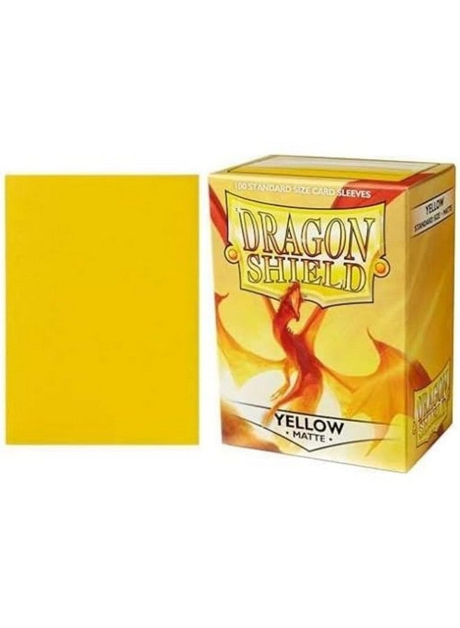دراجون شيلد درع التنين | حجم قياسي بطاقة الأكمام غير اللامعة | 100 قيراط - أكمام TCG ممتازة ناعمة وصلبة | متوافق مع Pokemon و Flesh & Blood و One Piece & Magic The Gathering | أصفر - غير لامع - Image 1