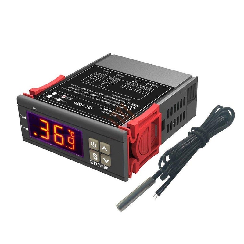 Aookay STC-1000 Digital Temperature Controller Thermostat 110-220V 1m Waterproof Sensor Heating Cooling LED Temp Control Relay Incubator - Image 2