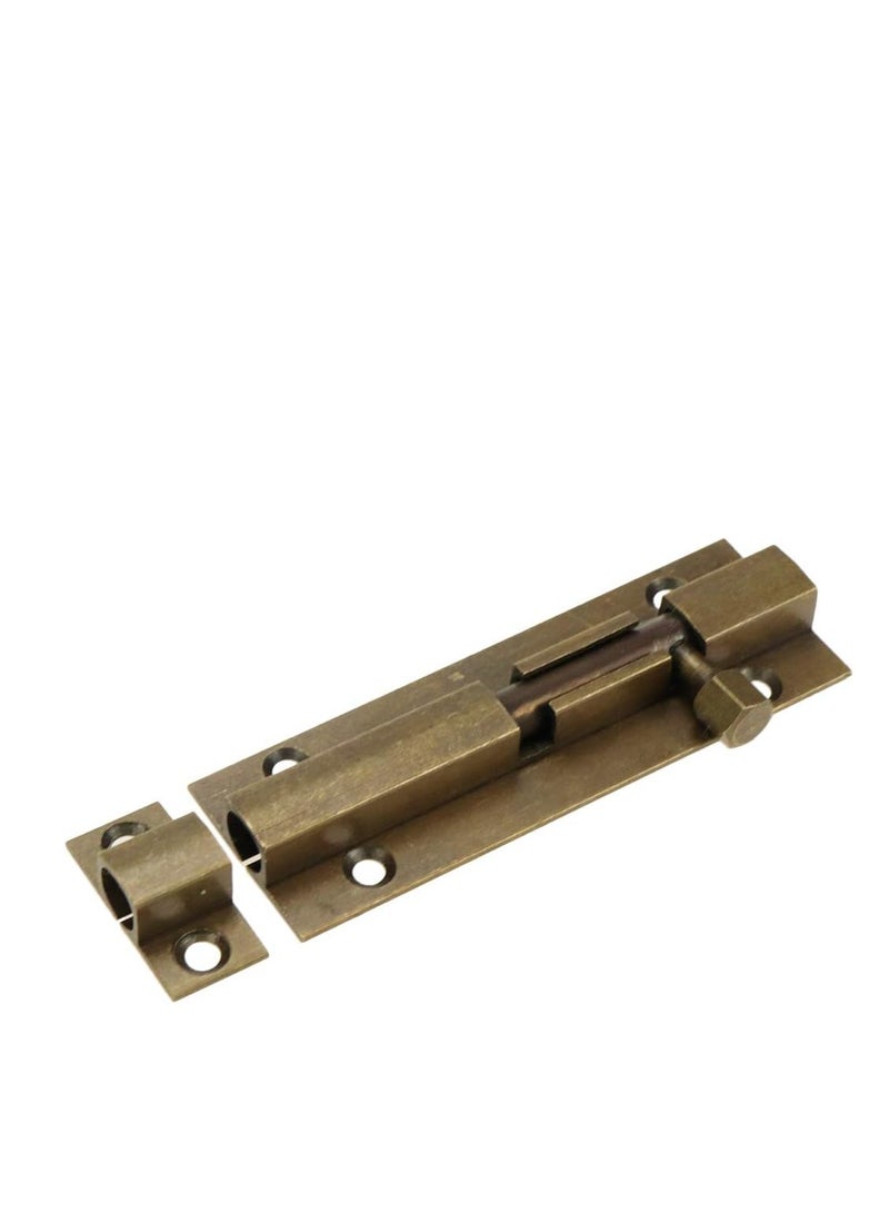 GOMETY 3 Inch Solid Cast Brass Barrel Bolt, Antique Brass Door Slide Latch Lock, Heavy Duty Gate Sliding Bolt Latch- Bronze (Pack of 2)  - Image 2