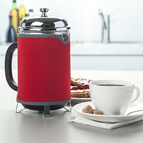 Zeal C125R Insulated Cafetiere Coffee Pot Jacket. Removable with Valcro Fastening. 12 Cup-Red, Neoprene - Image 2