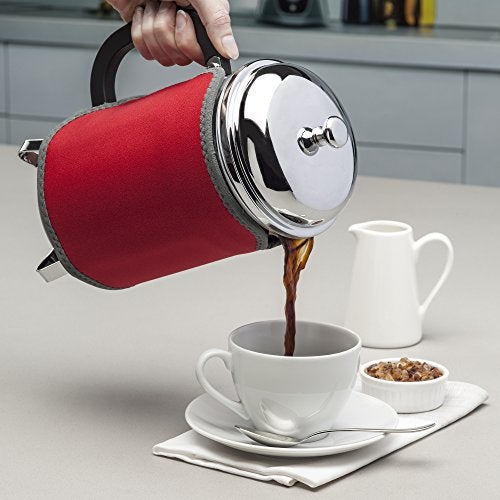 Zeal C125R Insulated Cafetiere Coffee Pot Jacket. Removable with Valcro Fastening. 12 Cup-Red, Neoprene - Image 3