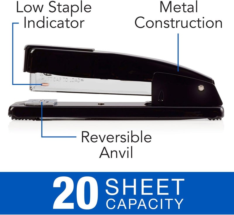 Swing Line Commercial Stapler, 20 Sheet Capacity, Jam Free, Metal, Black (44401) - Image 4