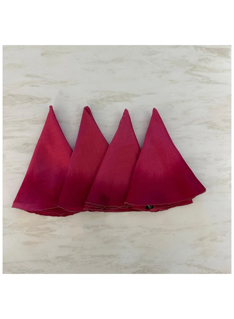 تحفة لوكس Pink Ombre Embroidered Round Napkin Set â€“ Set of 4 (50 cm Diameter)