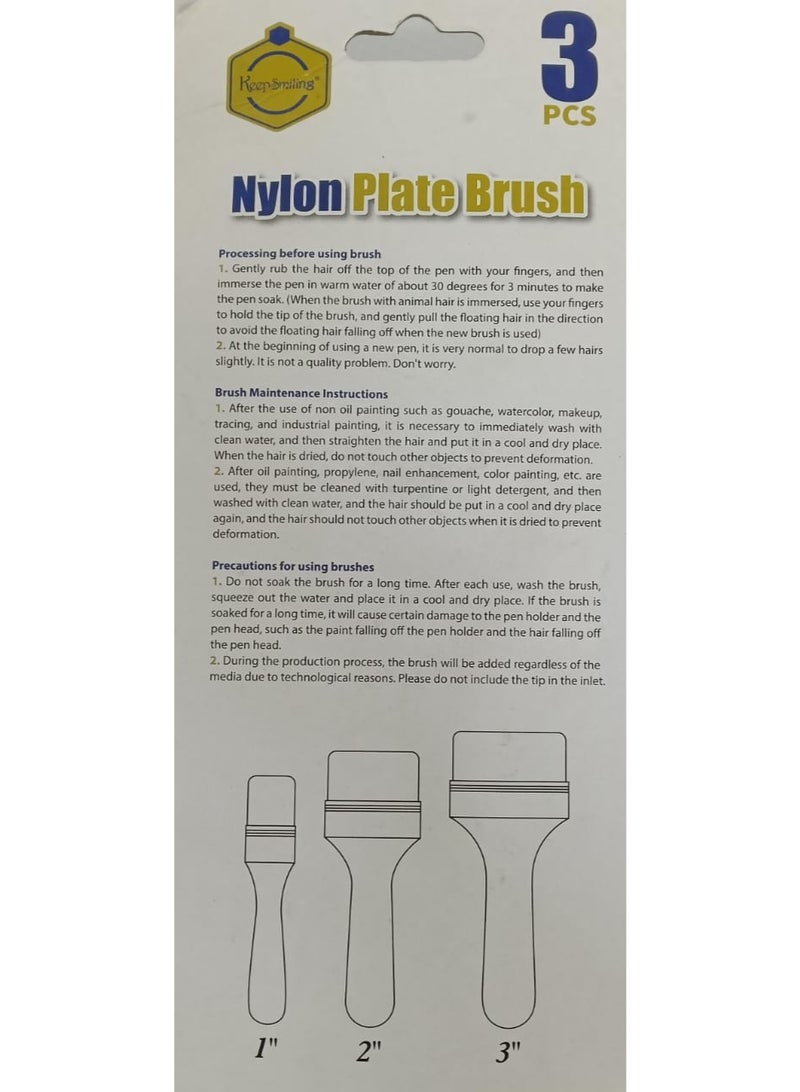 كيب سمايلنج مجموعة فرش طلاء من النايلون 5292-012، 3 قطع - Image 2