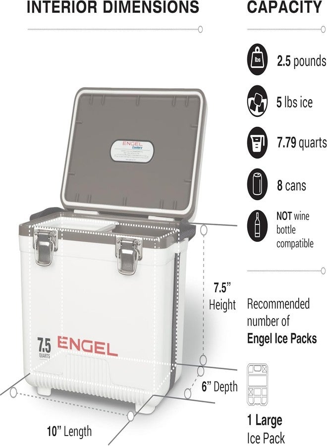 ENGEL Cooler Box 7.5qt (7.1 litres) Leak-Proof, Air Tight, Drybox Cooler for Camping, Fishing, Hiking, Small Hard Shell Lunchbox Cooler for Men & Women - Image 3