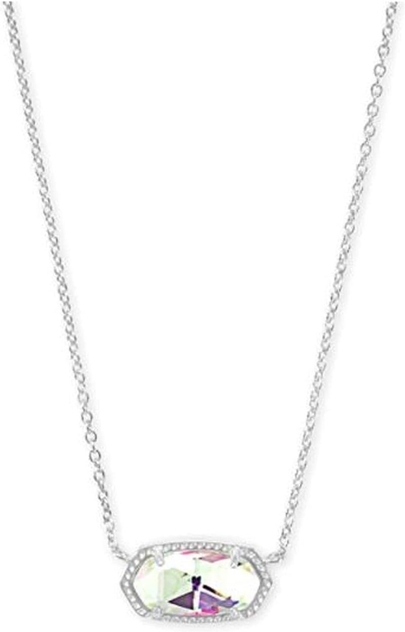 Kendra Scott Elisa Pendant Necklace for Women, Rhodium-Plated with Dichroic Glass - Image 1