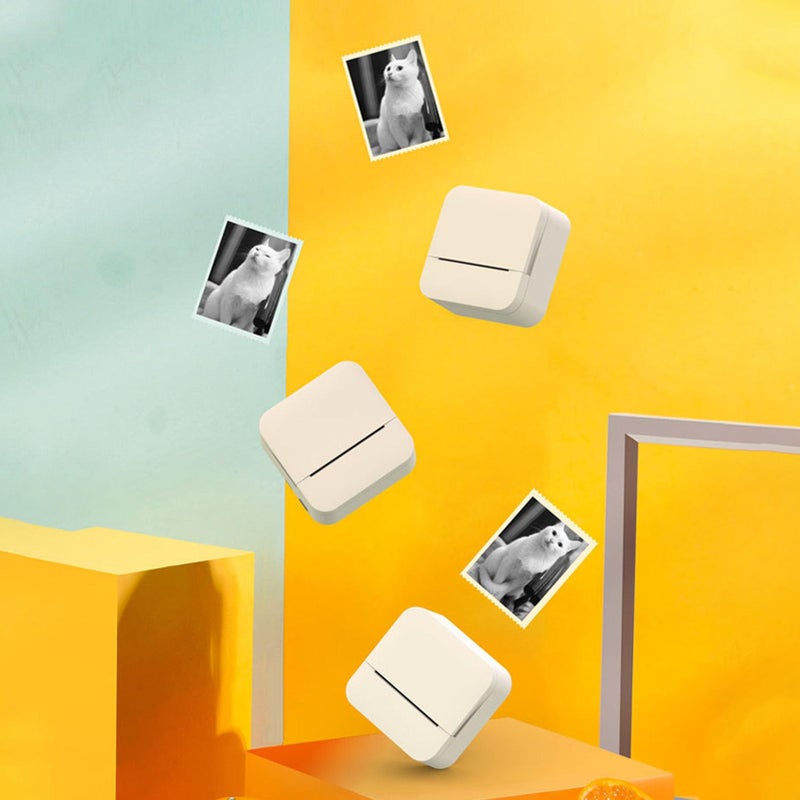 Mini Thermal Sticker Printer Bluetooth Portable Label Maker For Journal Memo Notes Photo Study White - Image 5