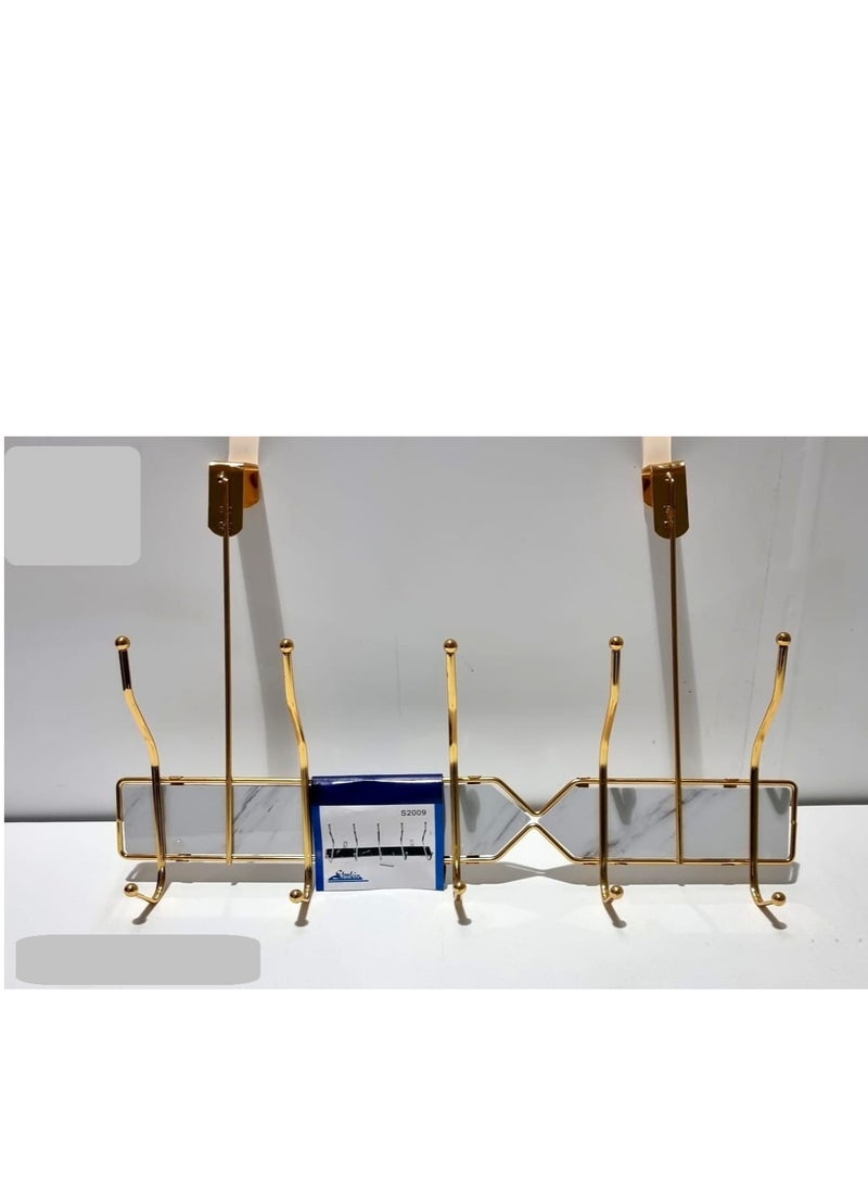 Stainless steel over-the-door clothes hanger 5 hangers 