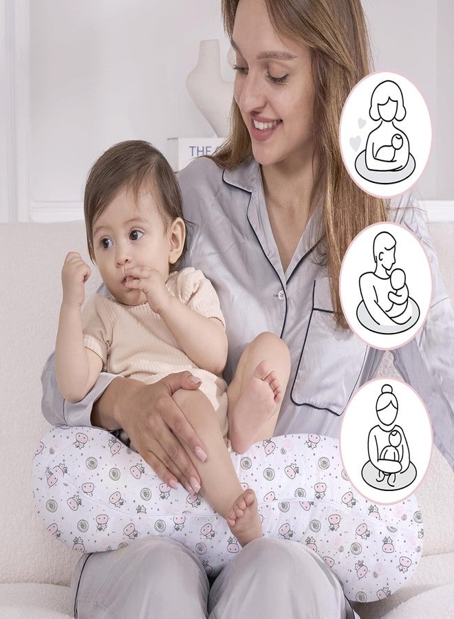 LittleDuds Baby Feeding Pillow for New Born Baby, Breastfeeding & Nursing Pillow with Removable Cover, Infant Support Cushion for 0–24 Months, Tummy Time Pillow | Cottage Care (Flying Cow) - Image 3