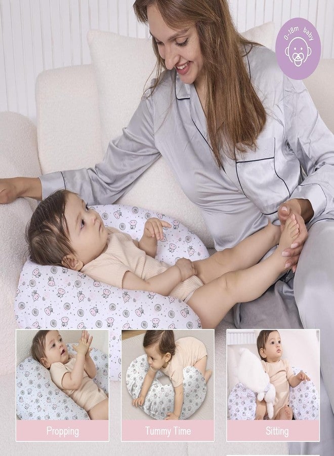 LittleDuds Baby Feeding Pillow for New Born Baby, Breastfeeding & Nursing Pillow with Removable Cover, Infant Support Cushion for 0–24 Months, Tummy Time Pillow | Cottage Care (Flying Cow) - Image 2