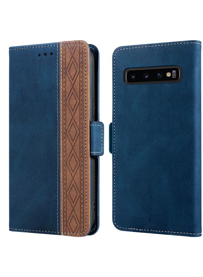 S-TOP Case For Samsung Galaxy S10+ Stitching Side-Magnetic RFID Leather Phone Case - Image 1
