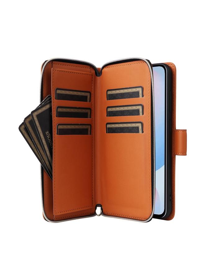 erorex Case For Samsung Galaxy A56 Nine-card Slots Zipper Wallet Bag Leather Phone Case - Image 5