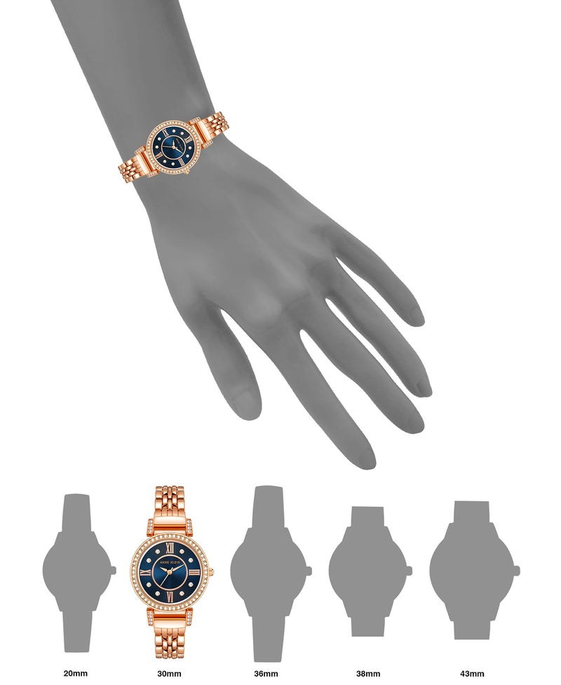 Anne Klein Women's Premium Crystal Accented Bracelet Watch, AK/2928 - Image 2