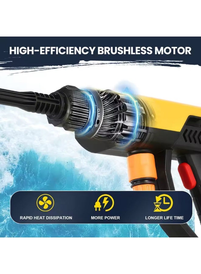 سوبر ستار غسالة ضغط يدوية لاسلكية مزودة ببطارية مزدوجة، فوهة 6 في 1، 198 فولت - 600 رطل لكل بوصة مربعة - Image 4