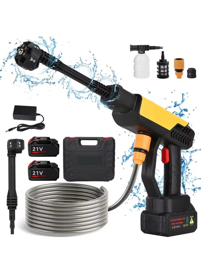سوبر ستار غسالة ضغط يدوية لاسلكية مزودة ببطارية مزدوجة، فوهة 6 في 1، 198 فولت - 600 رطل لكل بوصة مربعة - Image 1