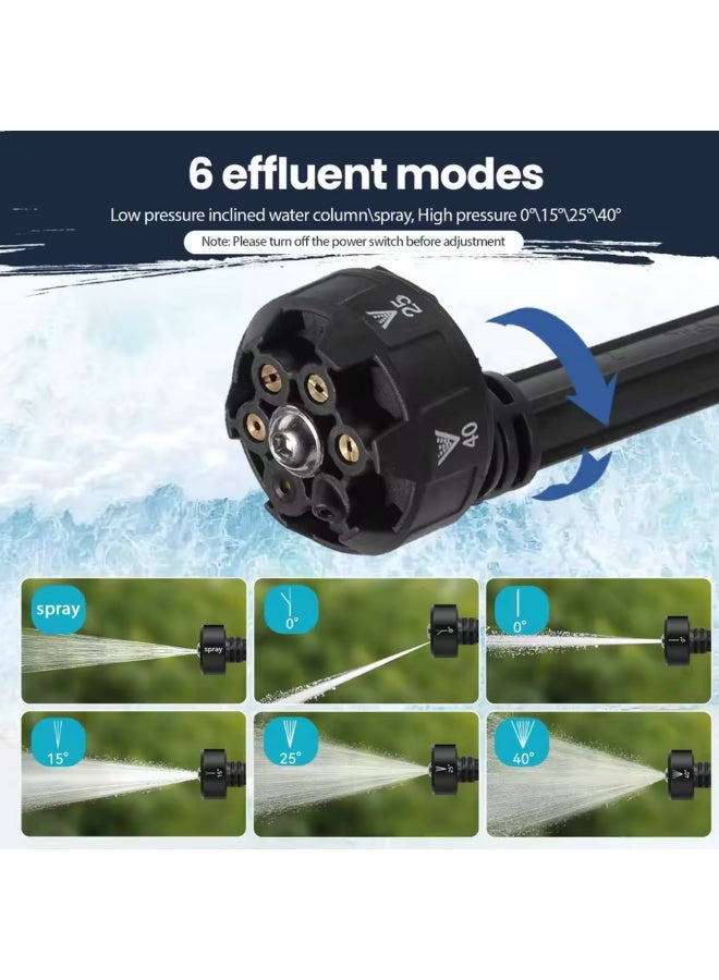 سوبر ستار غسالة ضغط يدوية لاسلكية مزودة ببطارية مزدوجة، فوهة 6 في 1، 198 فولت - 600 رطل لكل بوصة مربعة - Image 5