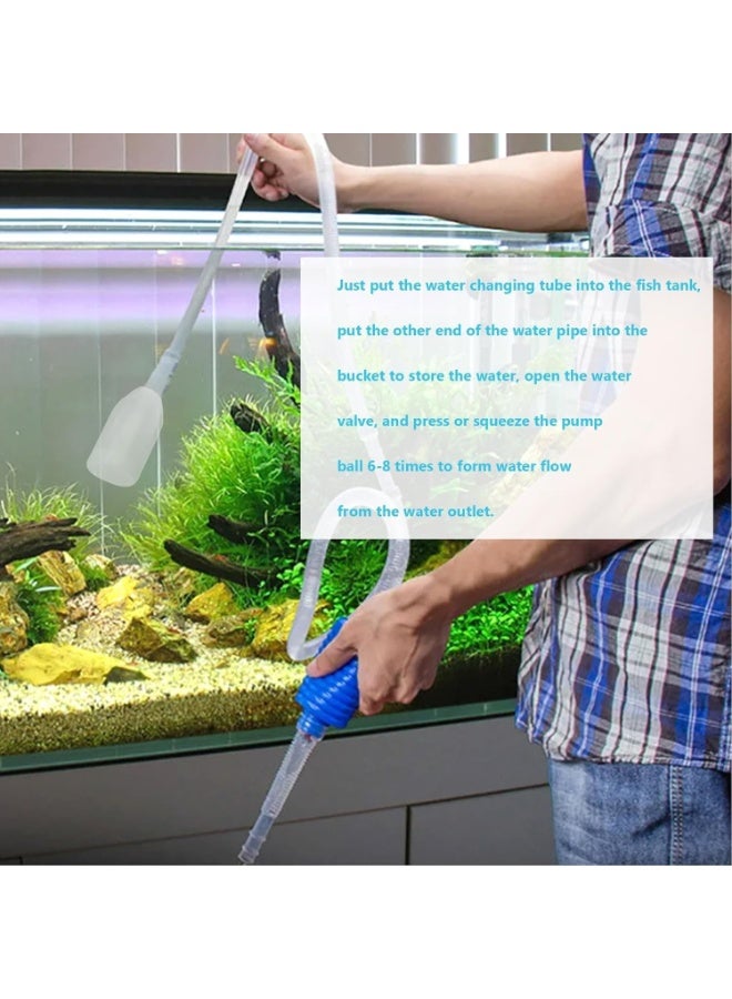 Manual Aquarium Water Pump – Fish Tank Gravel Cleaner with Filter Hose - Image 2