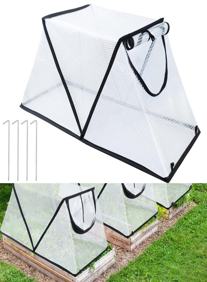 Mofuiry Garden Row Accelerator Plants Cover, Foldable Raised Garden Bed Cover with Zipper Door Waterproof Small Greenhouse Plant Cage Guard Protector for Vegetable Flower Fruits from Animals,33×13×15In - Image 1
