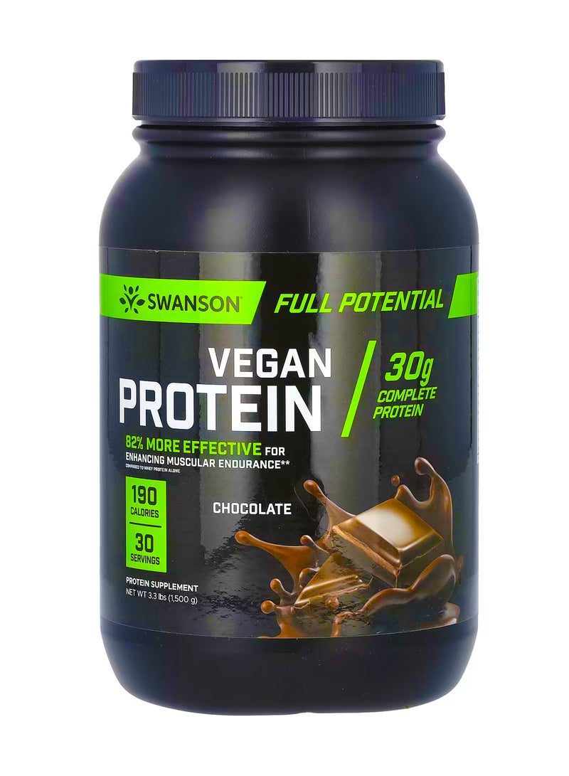 سوانسون بروتين نباتي  شوكولاتة  3.3 رطل (1500 جم)