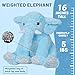 JellyMallow Elephant Weighted Stuffed Animals 5 lbs 16 inches Blue Large Weighted Elephant Plushie Cuddly Pillow Gift for Kids Adults - Image 4