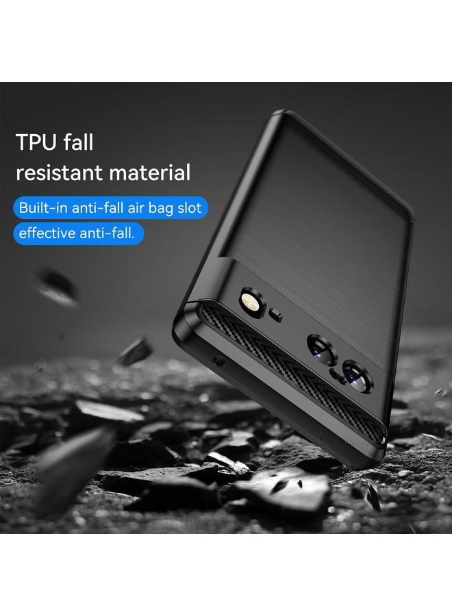 S-TOP Case For Google Pixel 6 Brushed Texture Carbon Fiber TPU Case - Image 4
