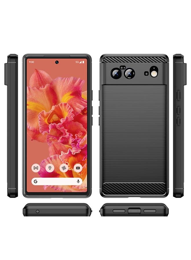 S-TOP Case For Google Pixel 6 Brushed Texture Carbon Fiber TPU Case - Image 2