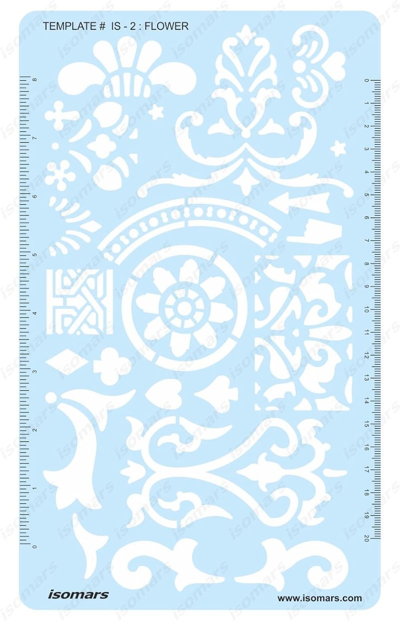 Isomars Isomars Jewelry Art Craft Design Drawing Drafting Template Stencil - Flower Leaves Ornaments and Patterns - Image 1