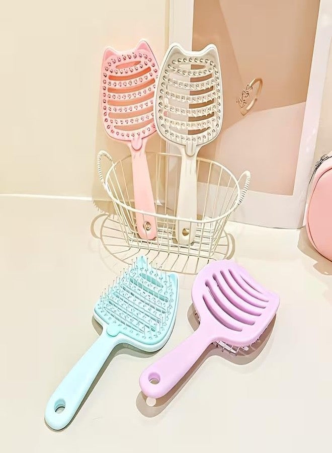 RNAZLIS Hair Brush with Removable Base for Easy Cleaning Curly & Straight Hair Brush for Women & Men Accessories Use in Salon, Home & Personal Use (Pink) - Image 3