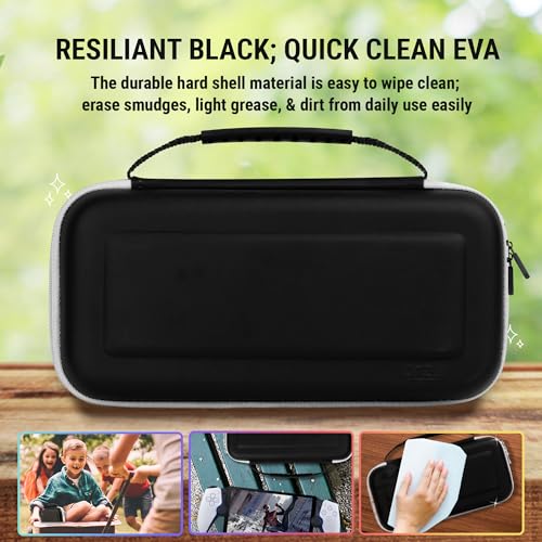Orzly Carry Case designed for Playstation Portal remote player for PS5 Console holds accessories, Travel and Storage Protection for headset charger and more BLACK/WHITE - Gift box edition - Image 3