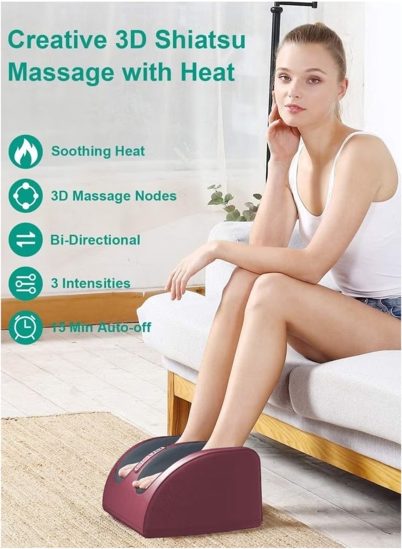 إلترازون Electric Foot Massager with Heating Function, Foot and Calf Massager with Massage Roller Relaxes Leg Muscles Improves Blood Circulation Deep Tissue Massager for Foot Gift for Mom Dad and Friends - Image 2