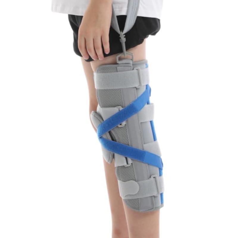 RousuMedi Kids Knee Leg Immobilizer Pediatric Knee Brace Support Child Knee Fixed Splint Leg Fracture Splint Leg Immobilizer/Knee Splint/Knee Brace (Small) - Image 1