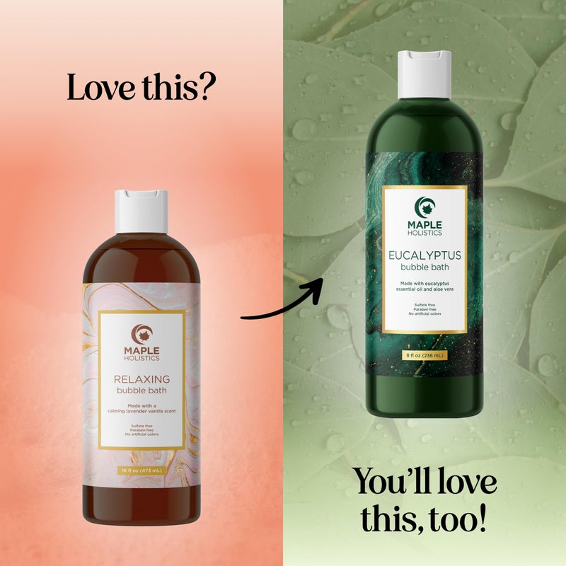 Maple Holistics Luxurious Lavender Bubble Bath for Women - Sulfate Free Lavender Vanilla Bath Bubbles for Women Relaxing Bath Foam with Chamomile Calendula and Sage - Aromatherapy Bubble Bath Foaming Bath Oil for tub - Image 5