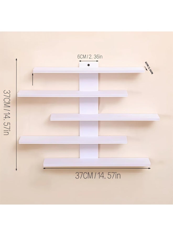 HOMESTAR 5-Tier Wooden Display Shelf - Multi-Layer Wall Mount Organizer for Collectibles, Kitchen Spices, Books & Home Decor, Space-Saving Storage Solution - Image 3