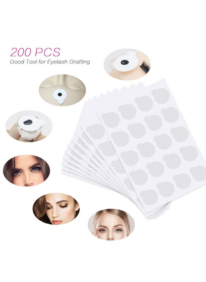 fenshine 200 Pcs Eyelash Extension Adhesive Glue Pallet Sticker Pads, Disposable Waterproof Adhesive Holder Pad And 1 Pcs Eyelash Extension Jade Stone  - Image 4