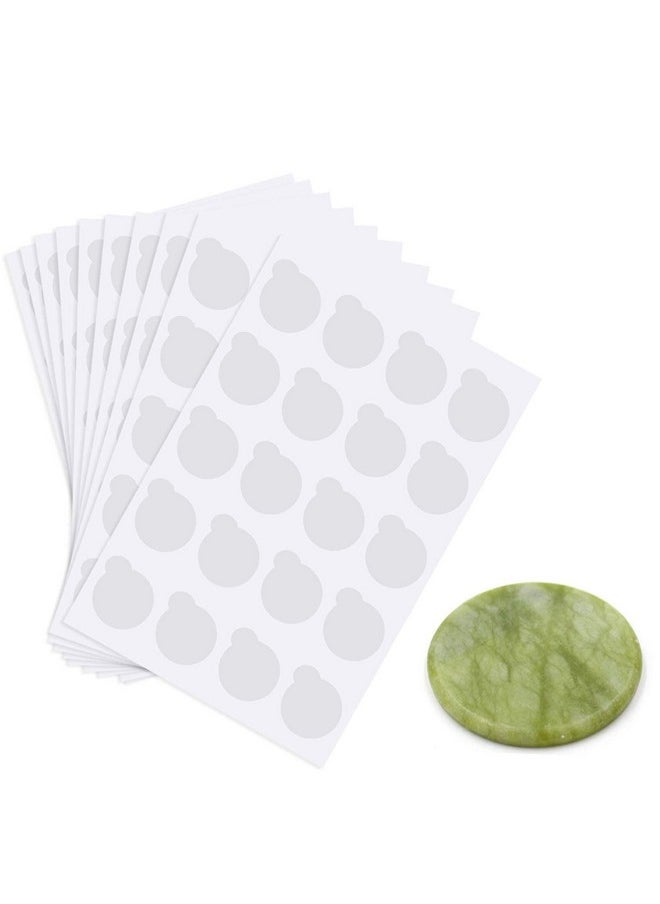 fenshine 200 Pcs Eyelash Extension Adhesive Glue Pallet Sticker Pads, Disposable Waterproof Adhesive Holder Pad And 1 Pcs Eyelash Extension Jade Stone  - Image 2
