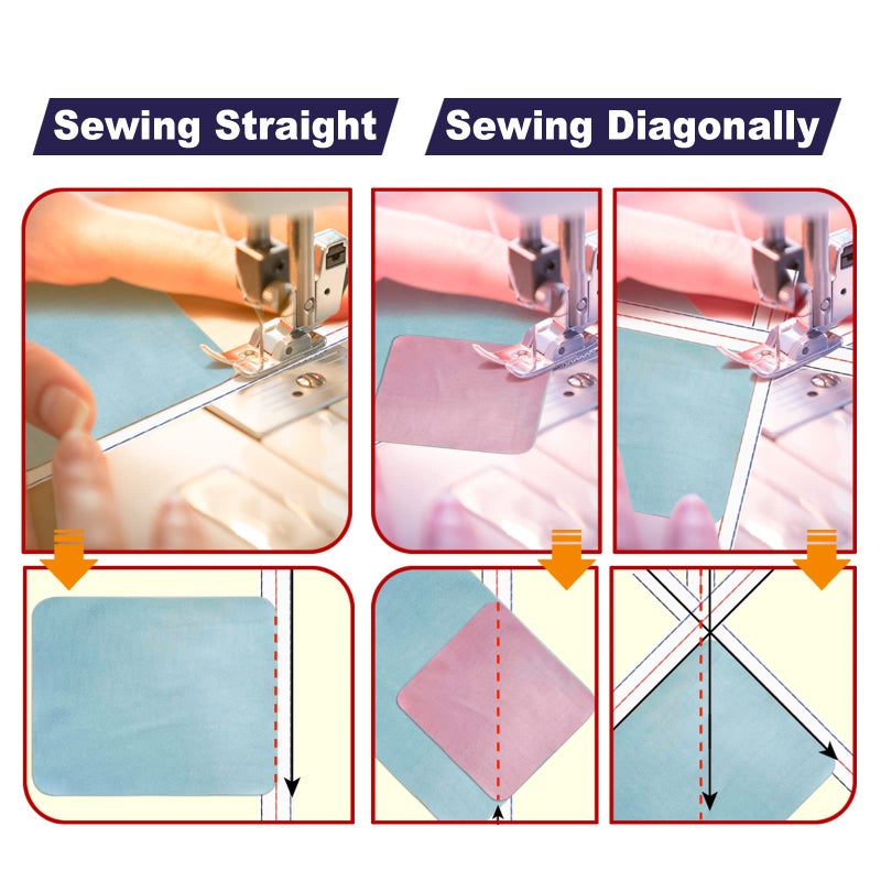 TSSART 1/4" Seam Diagonal Seam Tapes - 10Yard Each Roll Sewing Basting Tape for Stitching Straight Diagonal Seams Instruction Tool (2Pack) - Image 4