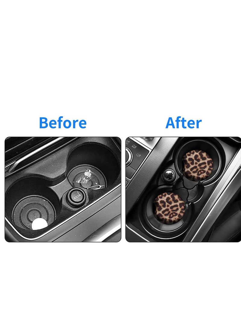 SYOSI Car Coasters for Drinks Absorbent, Flamingo 2 Pack 2.75 inch Car Cup Holder Coasters, Zebra Rubber Coasters, Removable Universal Neoprene Car Coasters for Women, Cute Car Auto Interior Accessories - Image 4