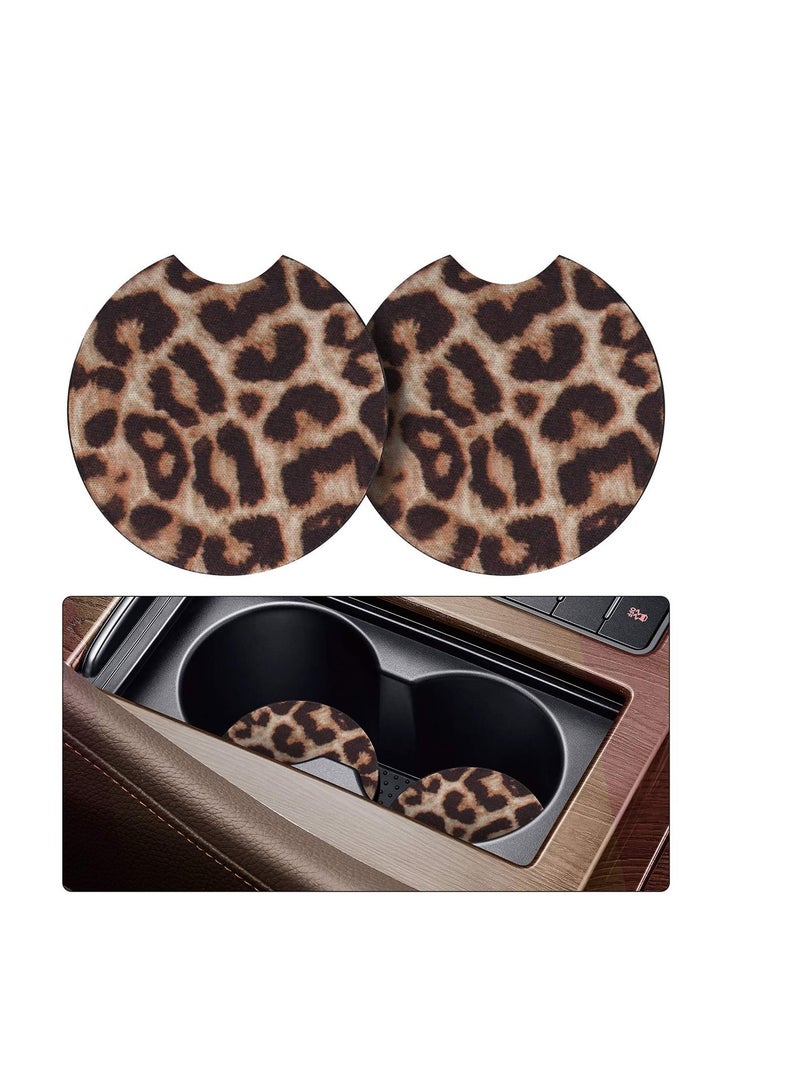 SYOSI Car Coasters for Drinks Absorbent, Flamingo 2 Pack 2.75 inch Car Cup Holder Coasters, Zebra Rubber Coasters, Removable Universal Neoprene Car Coasters for Women, Cute Car Auto Interior Accessories - Image 1