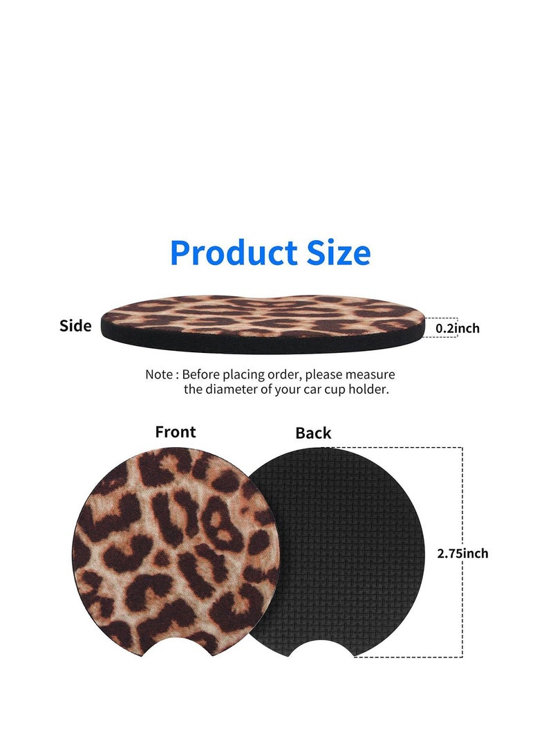 SYOSI Car Coasters for Drinks Absorbent, Flamingo 2 Pack 2.75 inch Car Cup Holder Coasters, Zebra Rubber Coasters, Removable Universal Neoprene Car Coasters for Women, Cute Car Auto Interior Accessories - Image 2