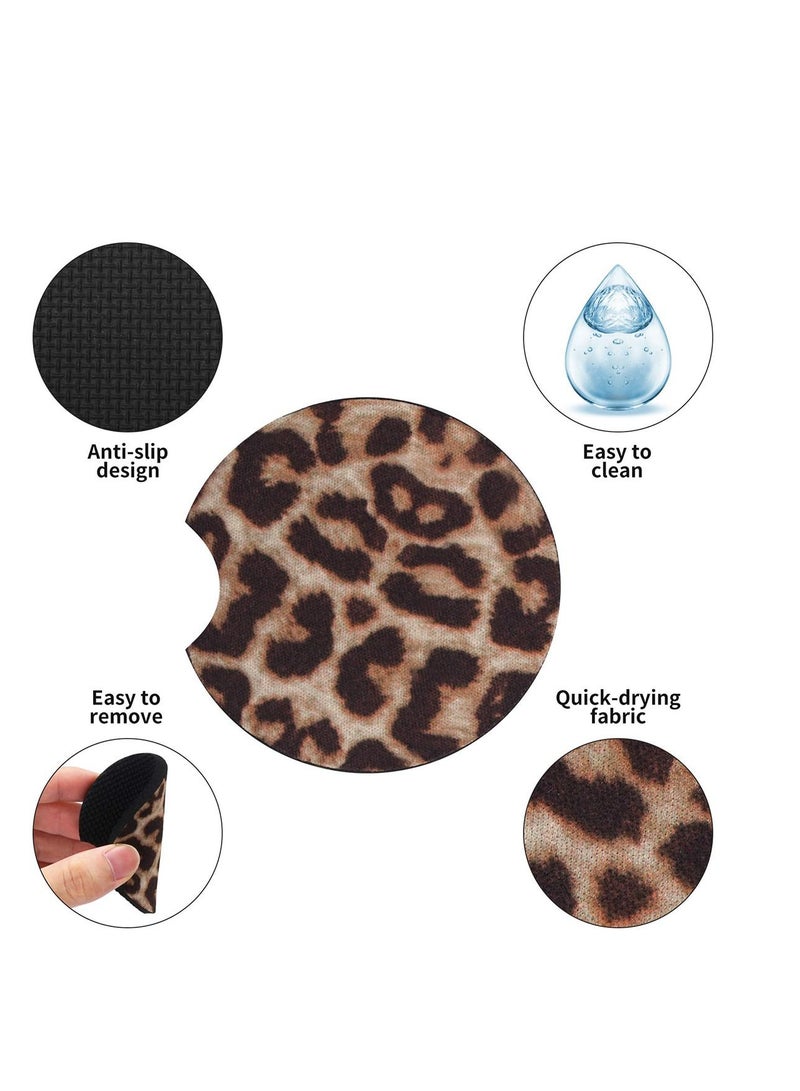 SYOSI Car Coasters for Drinks Absorbent, Flamingo 2 Pack 2.75 inch Car Cup Holder Coasters, Zebra Rubber Coasters, Removable Universal Neoprene Car Coasters for Women, Cute Car Auto Interior Accessories - Image 3