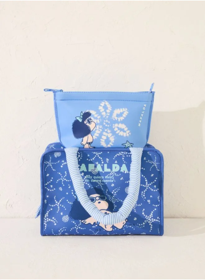 women'secret Mafalda small blue toiletry vanity case