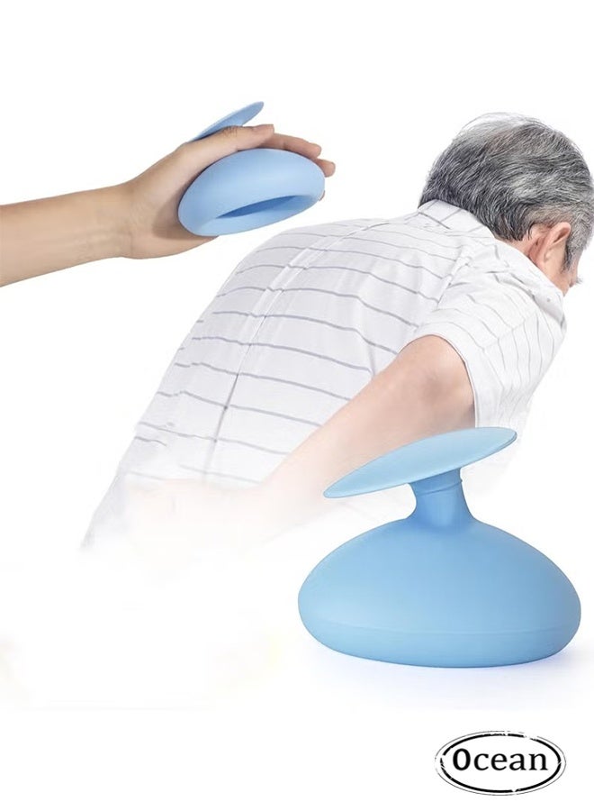 JS Silicone Palm Chest and Back Percussion Cup, Physical Aid Therapy Cup, Mucus Flutter Removal Device, Percussion Treatment for Mucus, Sputum and Expectoration Problem (Blue) - Image 1