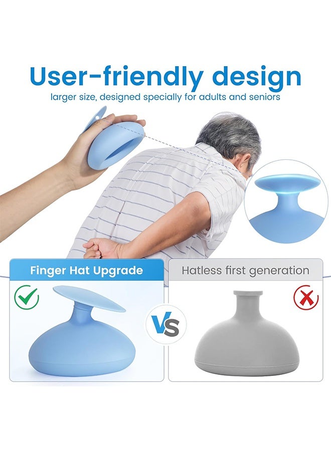 JS Silicone Palm Chest and Back Percussion Cup, Physical Aid Therapy Cup, Mucus Flutter Removal Device, Percussion Treatment for Mucus, Sputum and Expectoration Problem (Blue) - Image 4