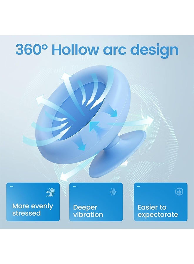 JS Silicone Palm Chest and Back Percussion Cup, Physical Aid Therapy Cup, Mucus Flutter Removal Device, Percussion Treatment for Mucus, Sputum and Expectoration Problem (Blue) - Image 3